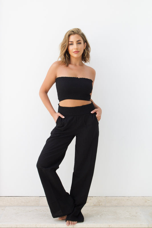 SADIE SMOCKED LINEN SET