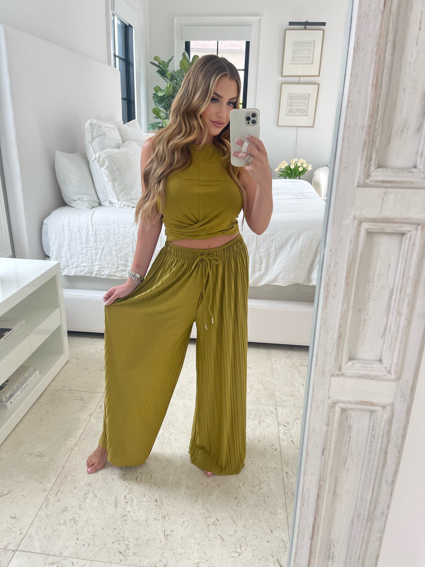 BECCA PANTS OLIVE MUSTARD