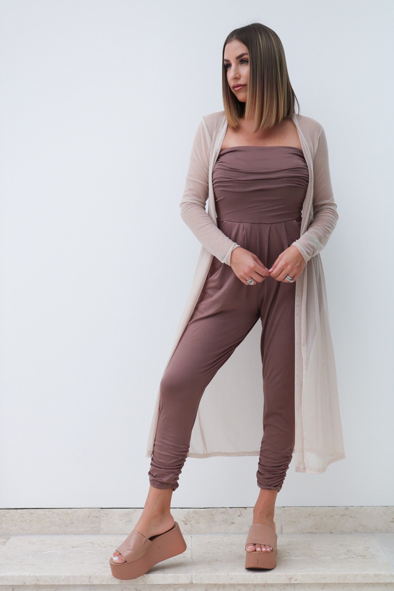 MOCHA TUBE JUMPSUIT