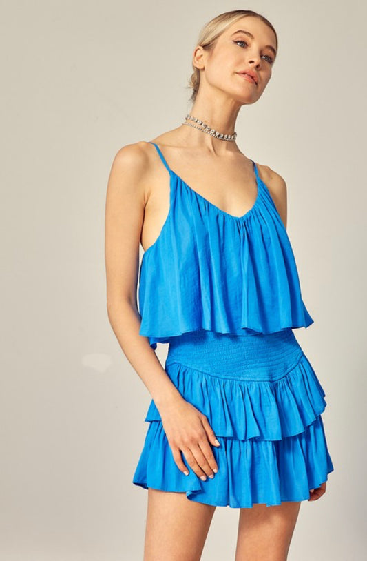 MALDIVES BLUE ROMPER DRESS